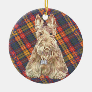 Ornamento De Cerâmica Scottie Buchanan Tartan