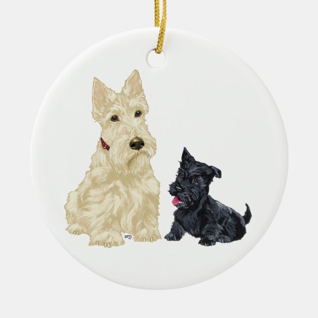 Ornamento De Cerâmica Scottie Dog Ornament (Frente)