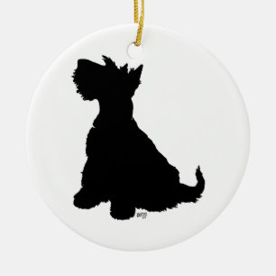 Ornamento De Cerâmica Scottie Dog Ornament