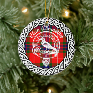Ornamento De Cerâmica Scottish Clan Abernethy Tartan e Crest