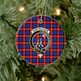 Ornamento De Cerâmica Scottish Clan Anstruther Tartan e Crest