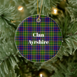 Ornamento De Cerâmica Scottish Clan Ayrshire Tartan e Crest