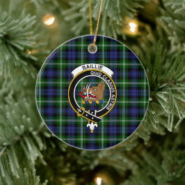 Ornamento De Cerâmica Scottish Clan Baillie Modern Tartan e Crest
