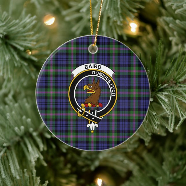Ornamento De Cerâmica Scottish Clan Baird Modern Tartan e Crest (Árvore)