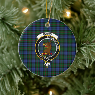 Ornamento De Cerâmica Scottish Clan Baird Tartan e Crest
