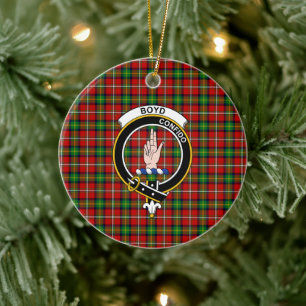Ornamento De Cerâmica Scottish Clan Boyd Tartan e Crest