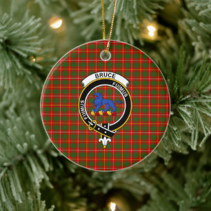 Ornamento De Cerâmica Scottish Clan Bruce Tartan e Crest