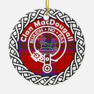Ornamento De Cerâmica Scottish Clan MacDougall Tartan e Crest