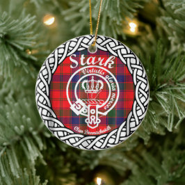 Ornamento De Cerâmica Scottish Clan Stark Tartan e Crest