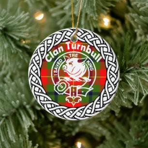 Ornamento De Cerâmica Scottish Clan Turnbull Tartan e Crest