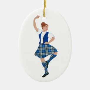 Ornamento De Cerâmica Scottish Highland Dancer - Nevil Xadrez