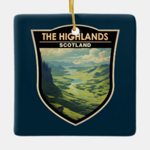 Ornamento De Cerâmica Scottish Highlands Scotland Viagem Art Vintage