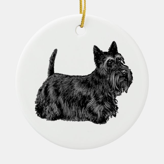 Ornamento De Cerâmica Scottish Terrier (Frente)