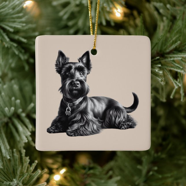 Ornamento De Cerâmica Scottish Terrier in (Árvore)