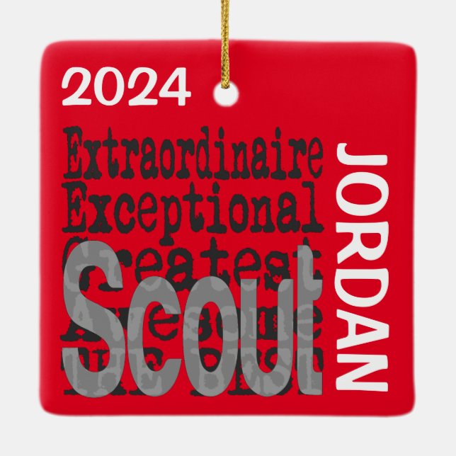 Ornamento De Cerâmica Scout Extraordinário PERSONALIZADO (Verso)