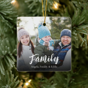 Ornamento De Cerâmica Script de Caligrafia Simples de Fotografia Elegant