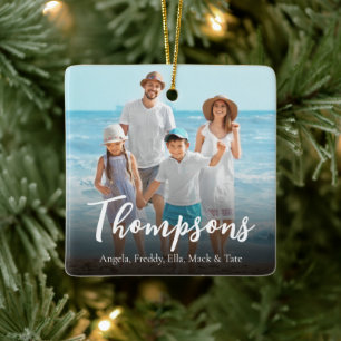 Ornamento De Cerâmica Script de Caligrafia Simples de Fotografia Elegant