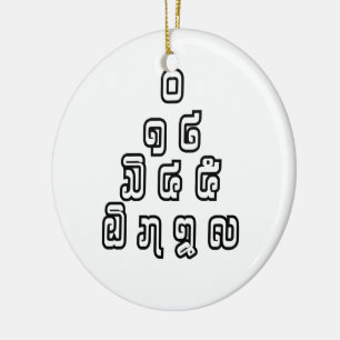 Ornamento De Cerâmica Script de Língua Laociana da Pirâmide de Números d