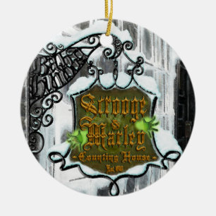 Ornamento De Cerâmica Scrooge&MarleySignScene