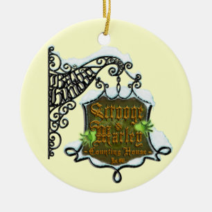 Ornamento De Cerâmica Scrooge&MarleySignScene