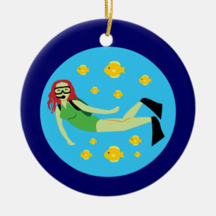 Ornamento De Cerâmica Scuba Diver