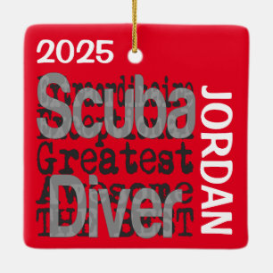 Ornamento De Cerâmica Scuba Diver Extraordinaire CUSTOM