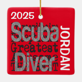 Ornamento De Cerâmica Scuba Diver Extraordinaire CUSTOM