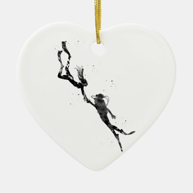 Ornamento De Cerâmica Scuba Divers (Frente)