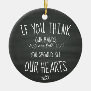 Ornamento De Cerâmica Se YouThink nossas mãos é… grande família completa