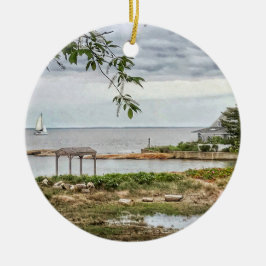 Ornamento De Cerâmica Sea iew Beach Madison, Connecticut Ornament