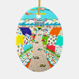 Ornamento De Cerâmica Sea Isle Promenade Oval Ornament