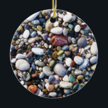 Ornamento De Cerâmica Sea Pebbles Beach Stones Rhodes Grécia<br><div class="desc">Pedras Coloridas do Mar e Pedras de Praia na bela ilha de Rodes,  na Grécia.</div>