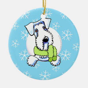 Ornamento De Cerâmica Sealyham Terrier deixou-o nevar