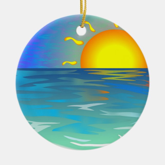 Ornamento De Cerâmica Seascape (Frente)