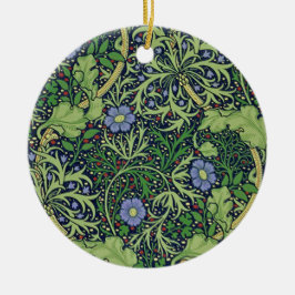 Ornamento De Cerâmica Seaweed cobalt thyme - William Morris