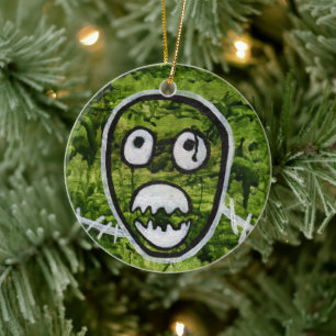 Ornamento De Cerâmica Seedy Pete Skull Odd Monster Whimsical Art Quirky