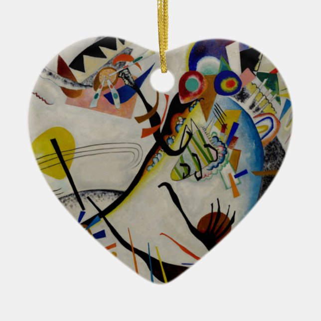 Ornamento De Cerâmica Segmento Azul Kandinsky (Frente)