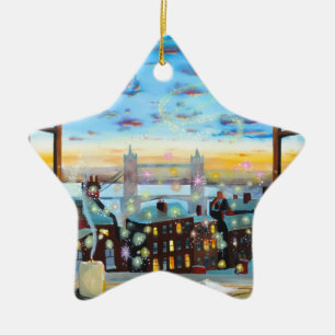 Ornamento De Cerâmica Segunda estrela à direita. Peter Pan inspirou a