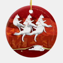 Ornamento De Cerâmica Seis Gatos por Lay... Dois lados.
