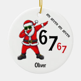 Ornamento De Cerâmica Seis Sete 6 7 67 Meme Papai Noel Personalizado Dub
