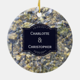 Ornamento De Cerâmica Seixos do rio e casamento personalizado água