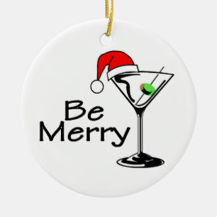 Ornamento De Cerâmica Seja Feliz Natal Martini