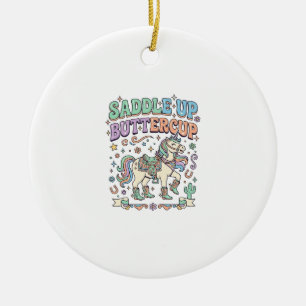 Ornamento De Cerâmica Sela de Unicórnio Acomode-se Borboleta Kawaii Tipo