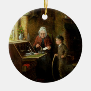 Ornamento De Cerâmica Selando uma letra, 1890 (óleo no painel)