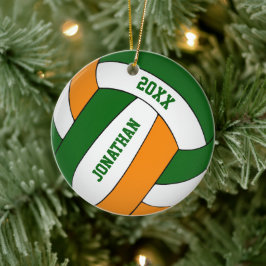 Ornamento De Cerâmica seleção de esporte de laranja verde cores voleibol