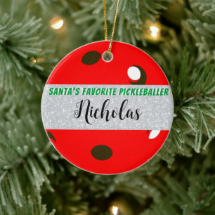 Ornamento De Cerâmica Seletor Vermelho Favorito de papais noeis