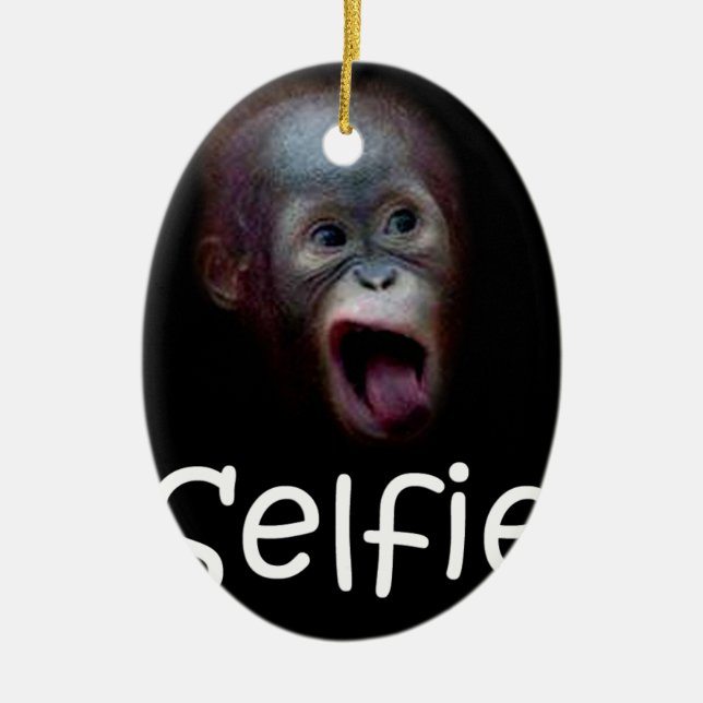 Ornamento De Cerâmica Selfie (Frente)