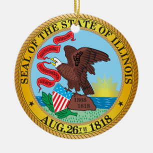 Ornamento De Cerâmica Selo do Estado de Illinois