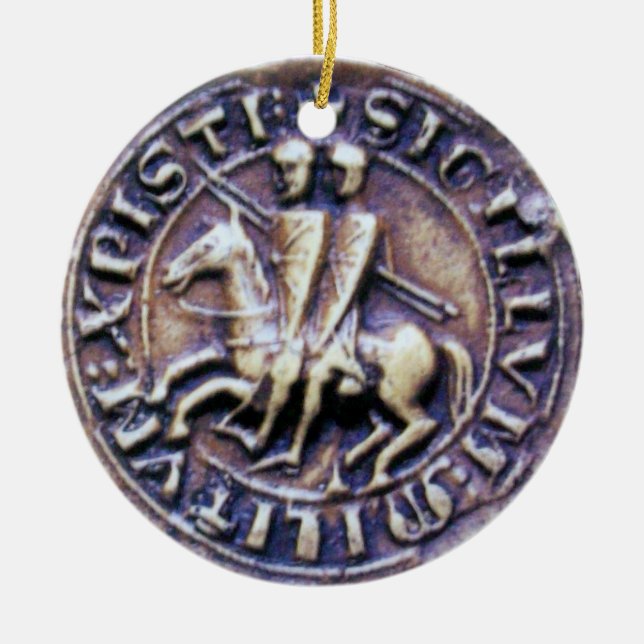 Ornamento De Cerâmica SELO DO MODELO KNIGHTS MOPLAR MONOGRAMA - GEM - br (Frente)