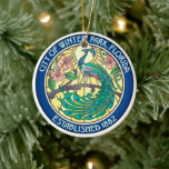 Ornamento De Cerâmica Selo do Winter Park, Flórida<br><div class="desc">Selo do Winter Park,  Flórida.</div>